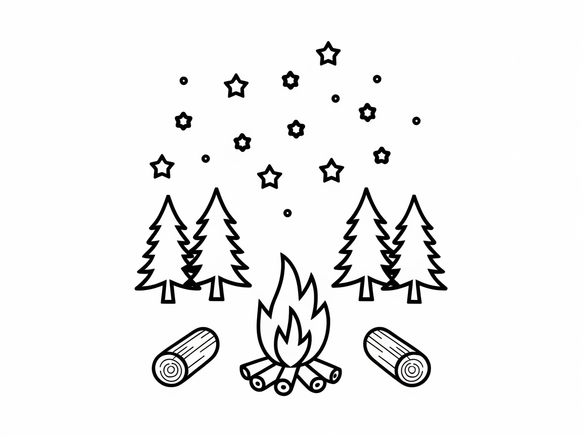 Cozy Campfire Under Starry Skies