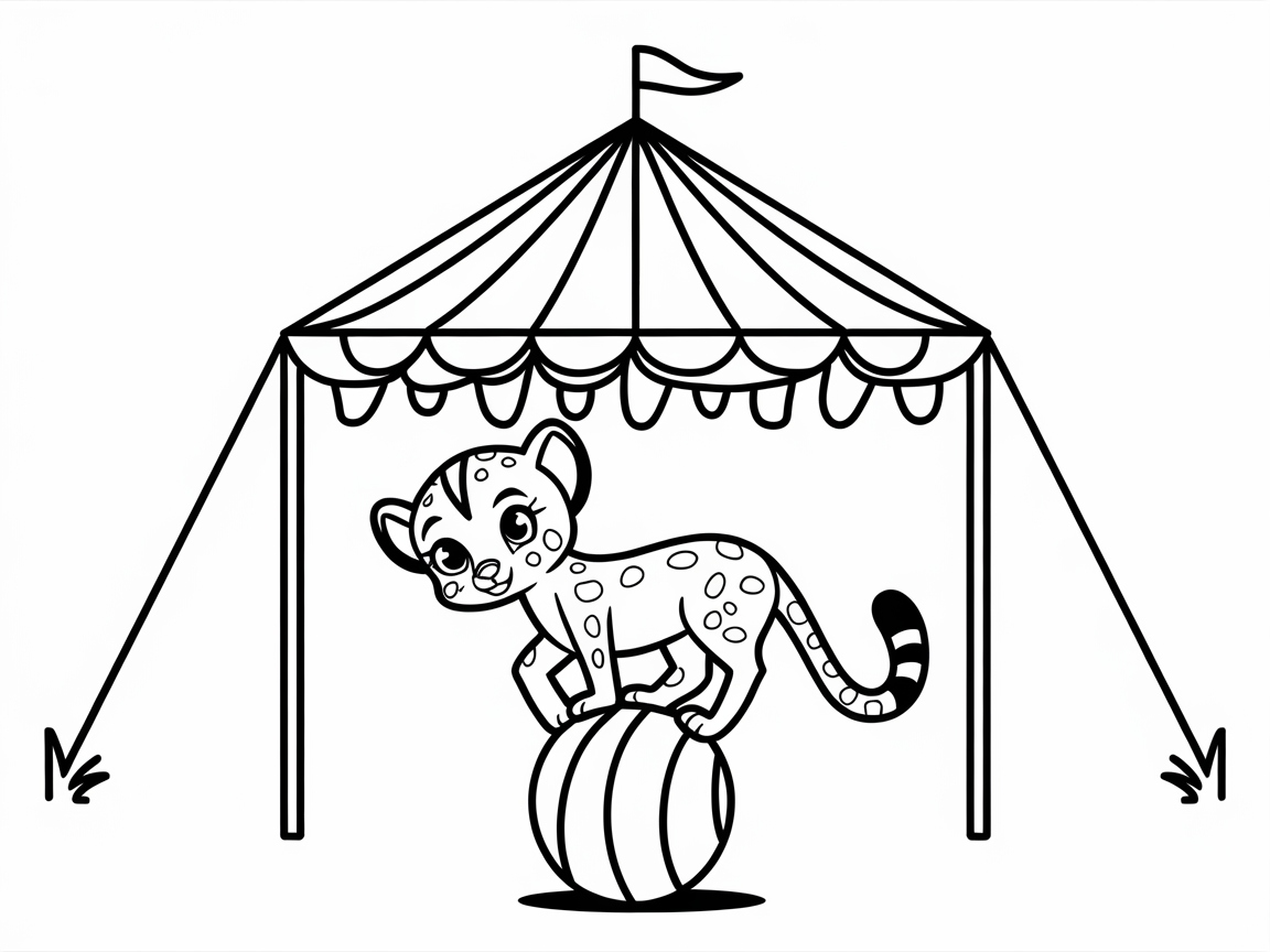 Circus Fun with a Balancing Cheetah Cub