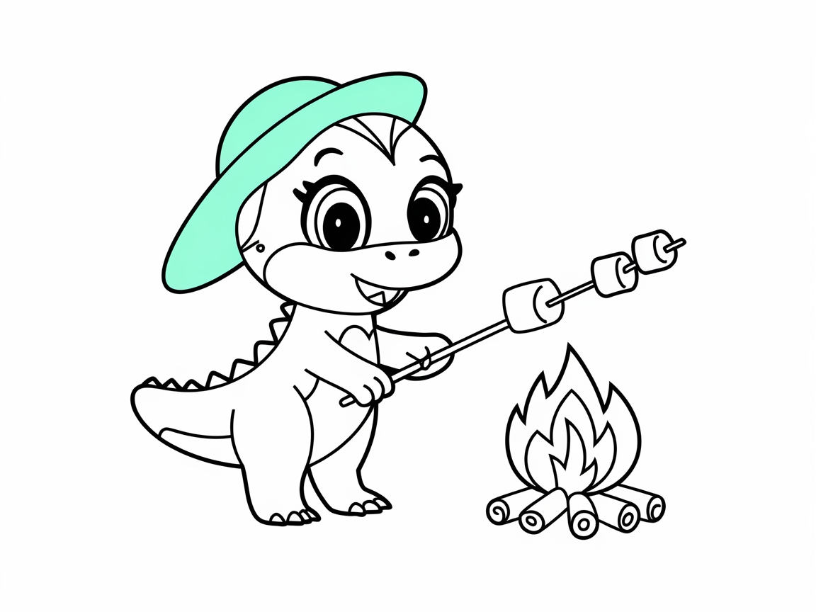 Campfire Fun with a Marshmallow Roasting Raptor