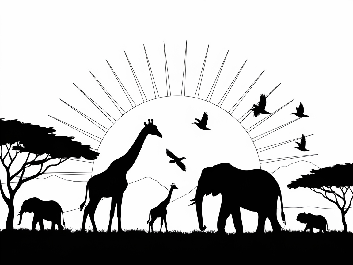 Silhouette Safari: Wildlife at Sunrise