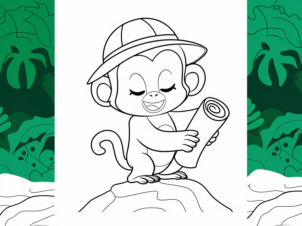 Explorer Monkey Ready for Adventure