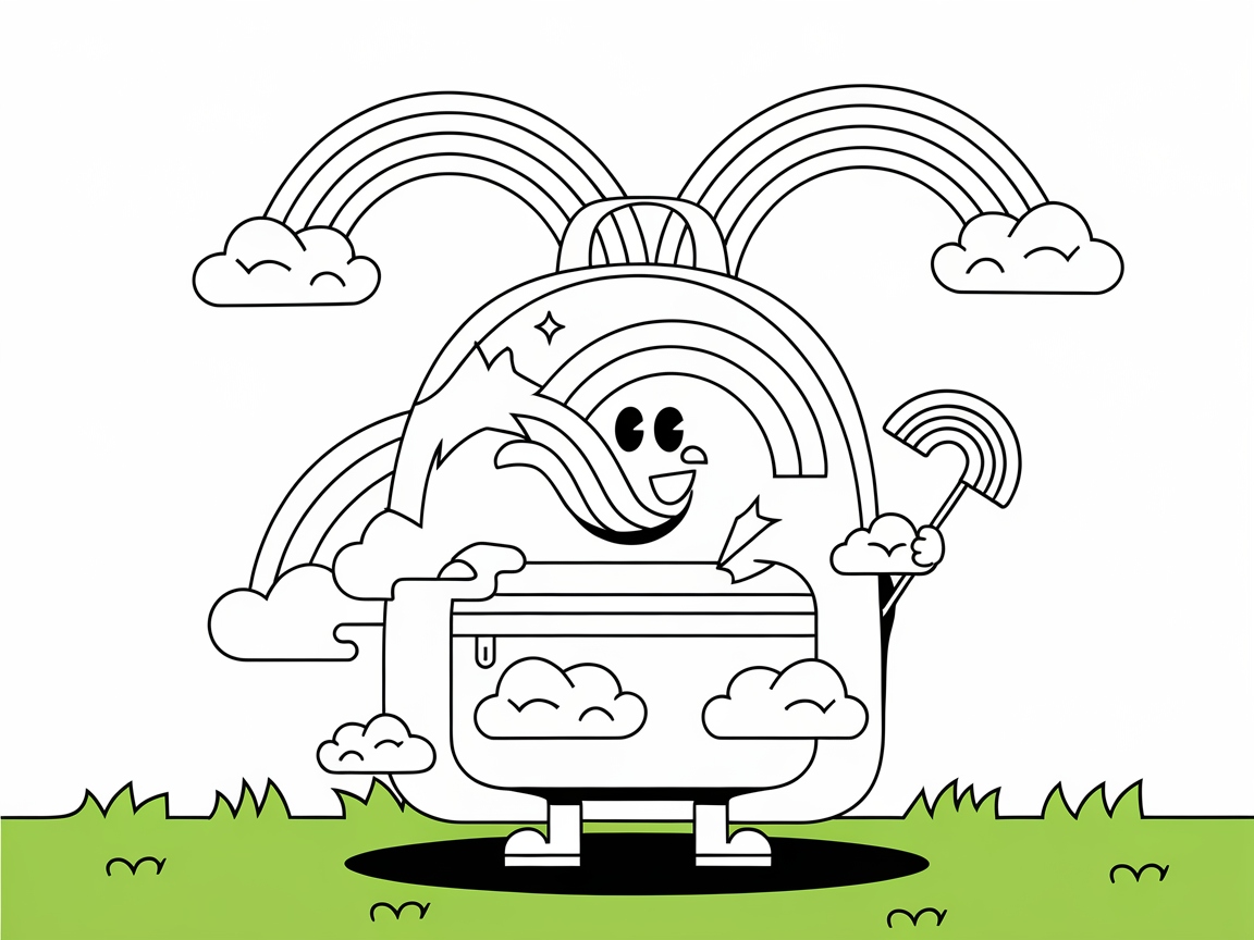 Chase Rainbows with This Cheery Backpack Coloring Page