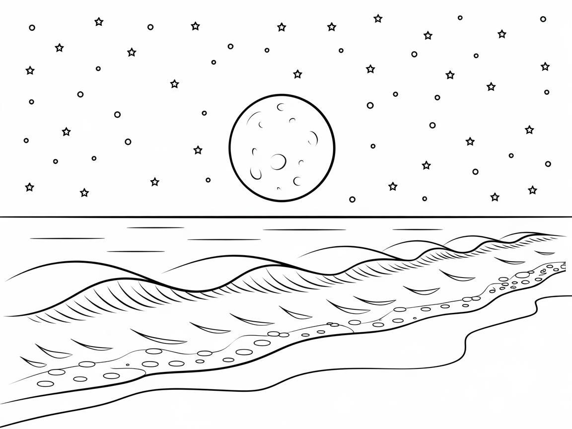 Moonlit Beach Serenity Awaits Your Creativity