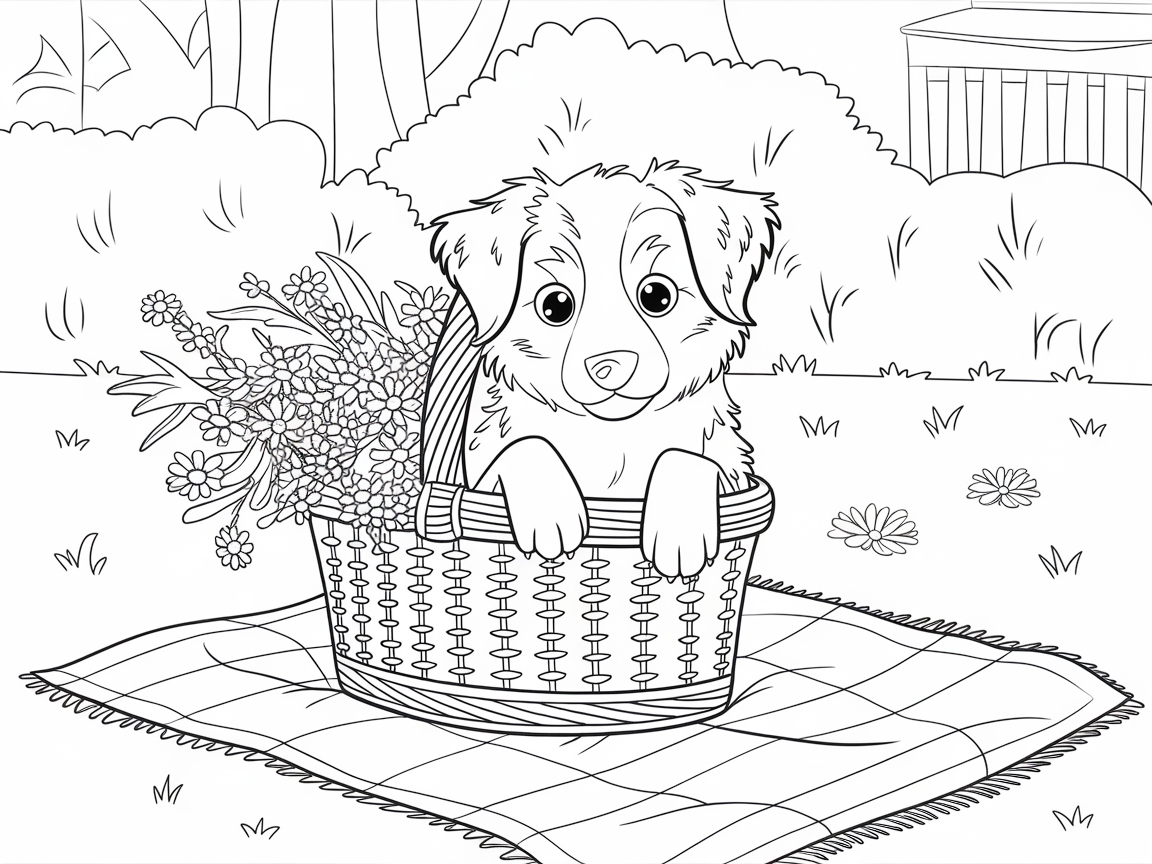 Picnic Time with This Adorable Aussie in a Basket