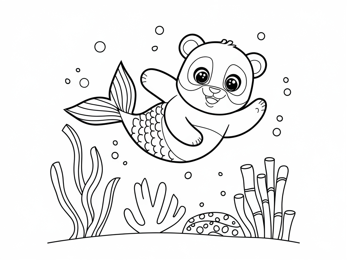 Mermaid Panda Underwater Adventure