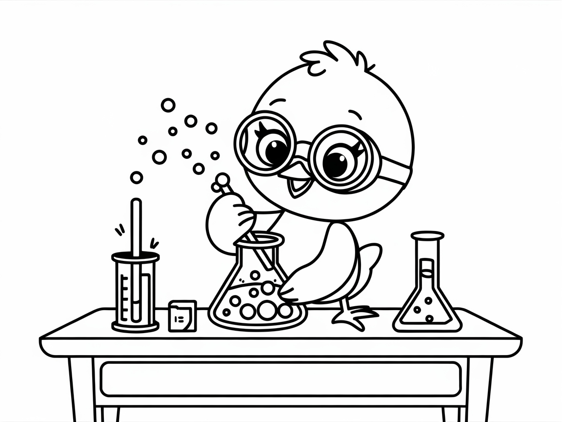Explore Science with This Lab Chick Coloring Page