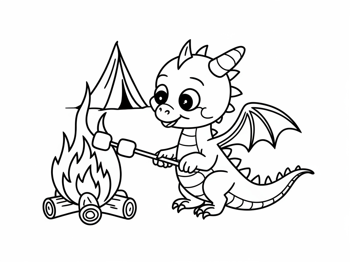 Campfire Fun with a Baby Dragon