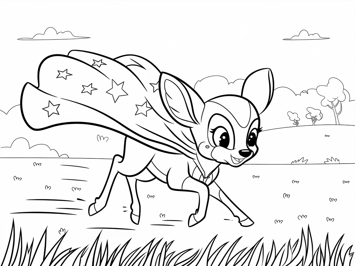 Superhero Fawn on a Daring Adventure