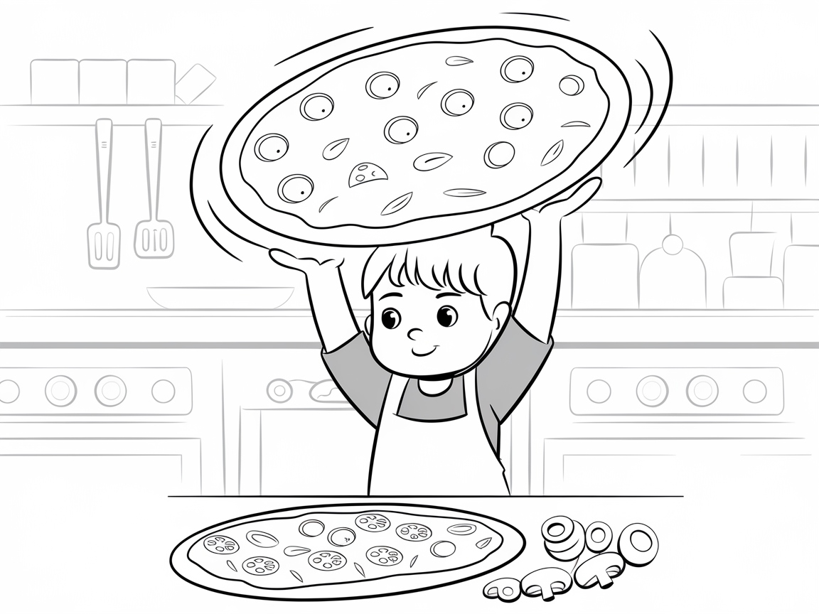 Toss Some Fun with This Pizza Chef Coloring Page