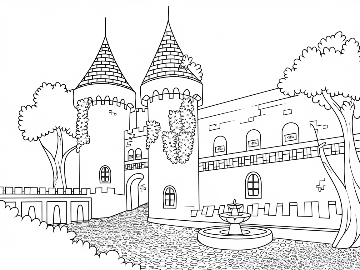 Color Your Own Enchanted Castle Retreat