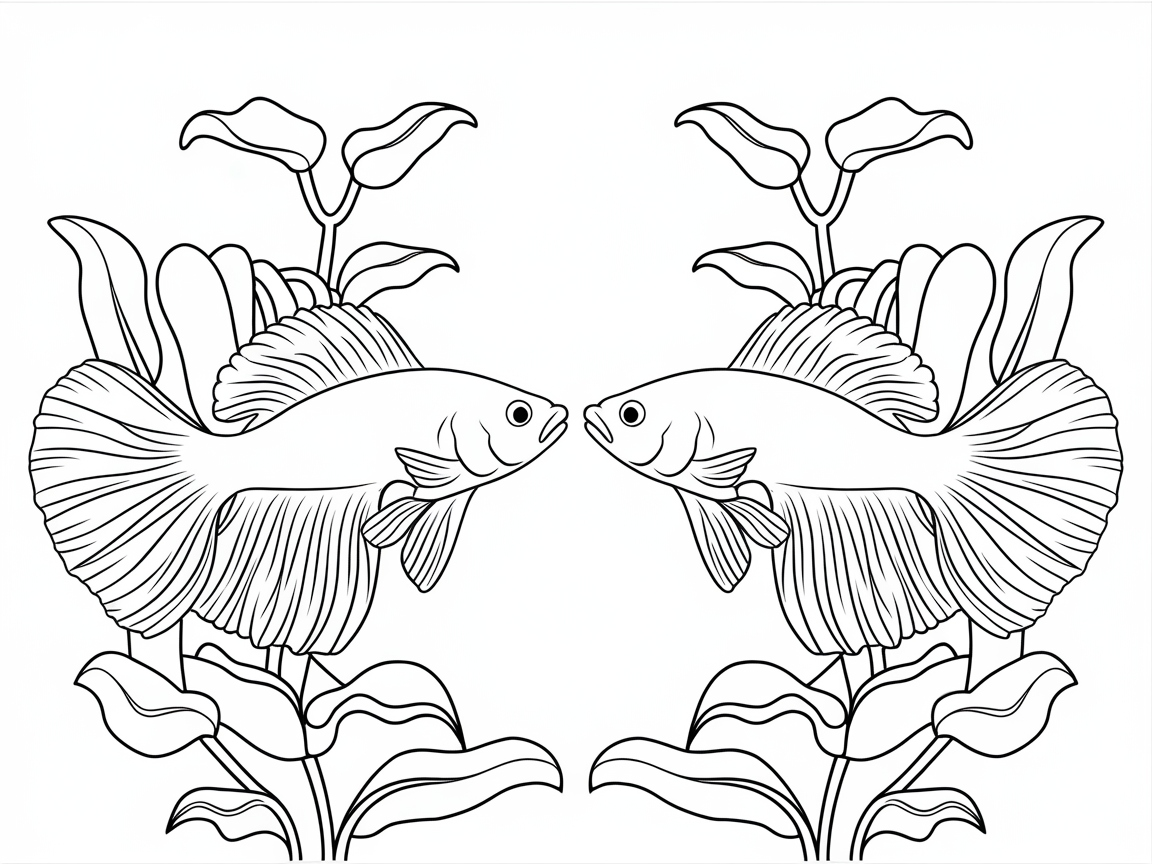 Symmetrical Betta Fish Dance
