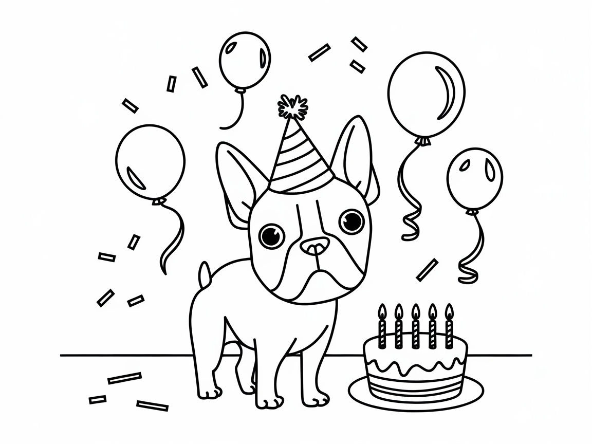 Celebrate with Birthday Boston Terrier and Balloons