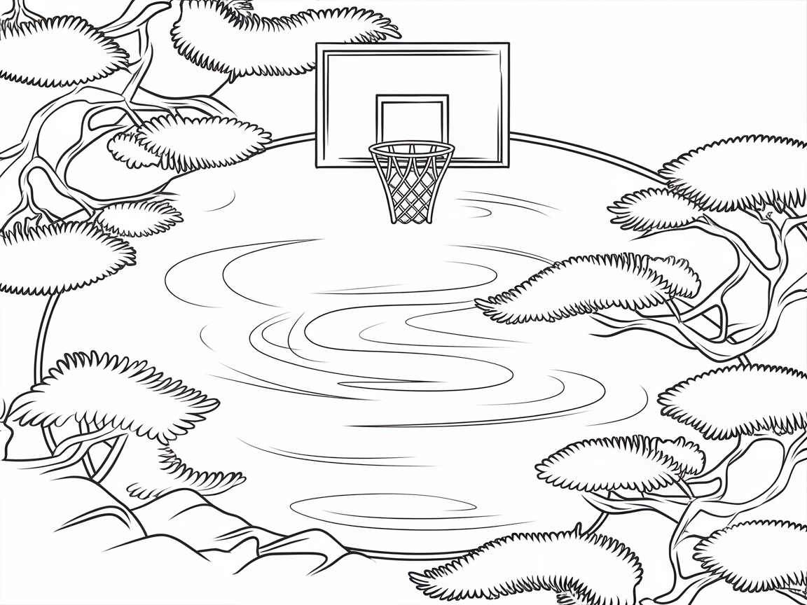 Zen Meets Hoops in This Tranquil Basketball Scene