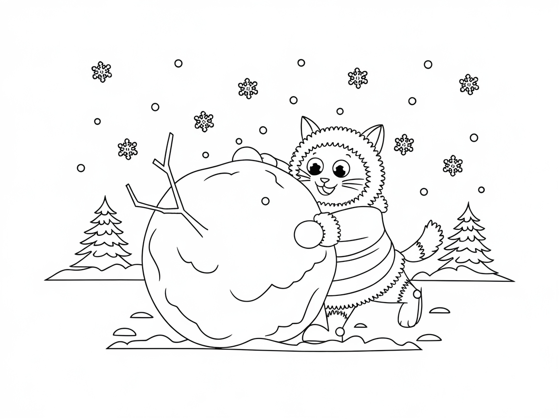 Roll into Winter Fun with This Snowball Cat