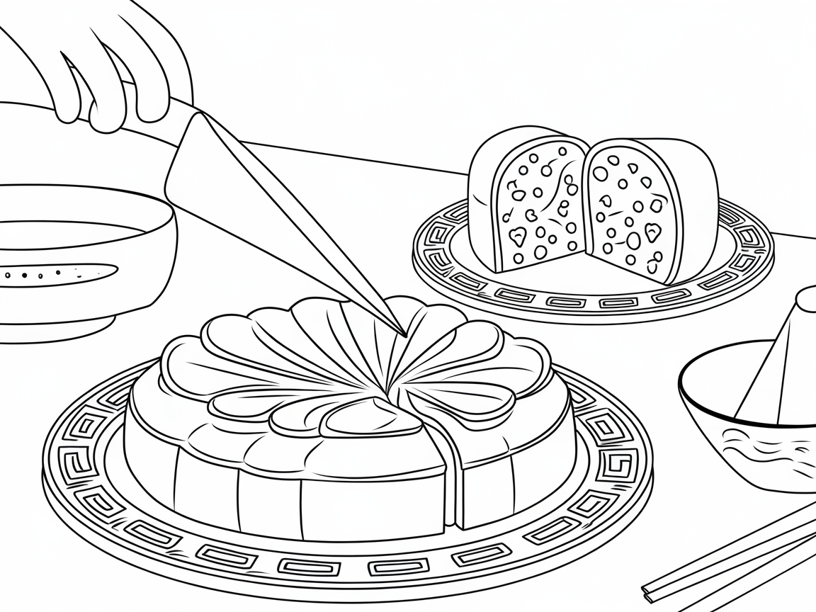 Slice Into a Traditional Chinese Mooncake