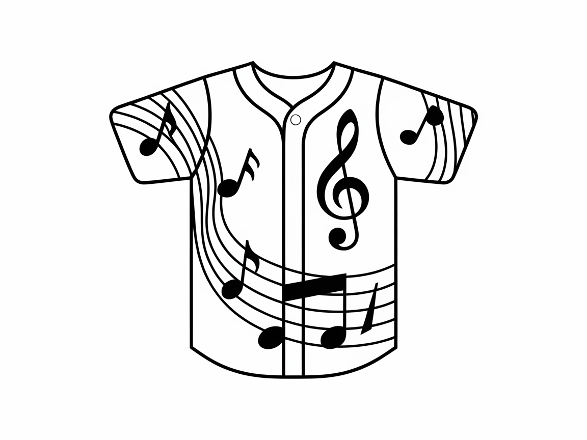 Harmonize Your Style with This Music Note Baseball Jersey
