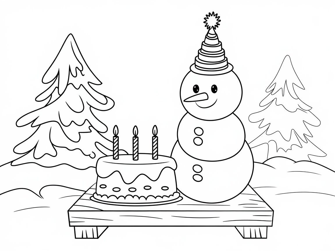 Celebrate With This Snowman Birthday Scene
