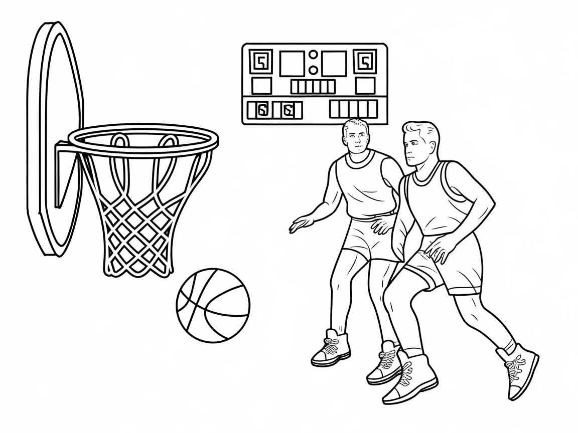 Competitive Court Play Coloring Page