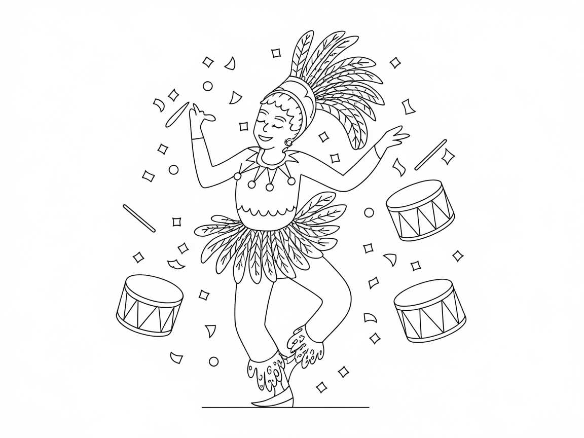 Dance to the Rhythm with This Carnival Drummer Page