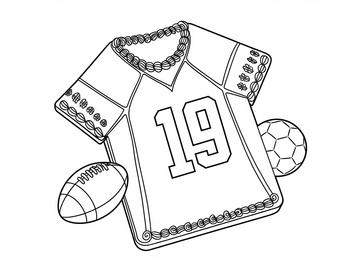 Score Big with This Sports Jersey Cake Coloring Page