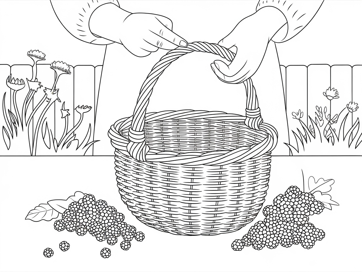 Basket of Bountiful Berries: A Coloring Harvest