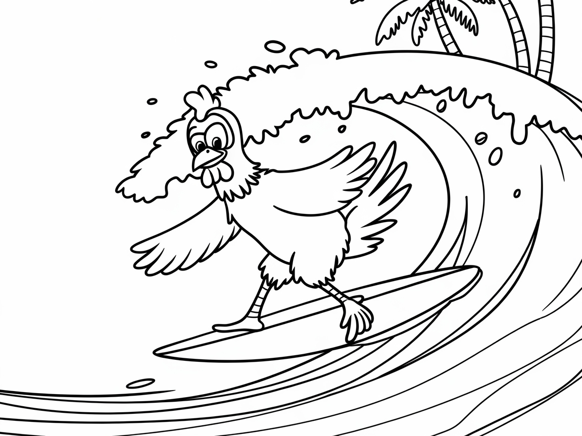 Ride the Waves with This Surfing Chicken Adventure