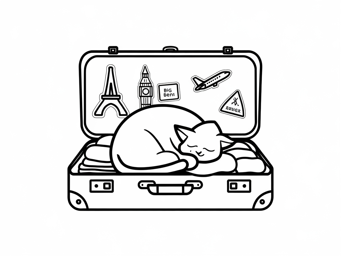 Jet-Setting Kitty in a Suitcase
