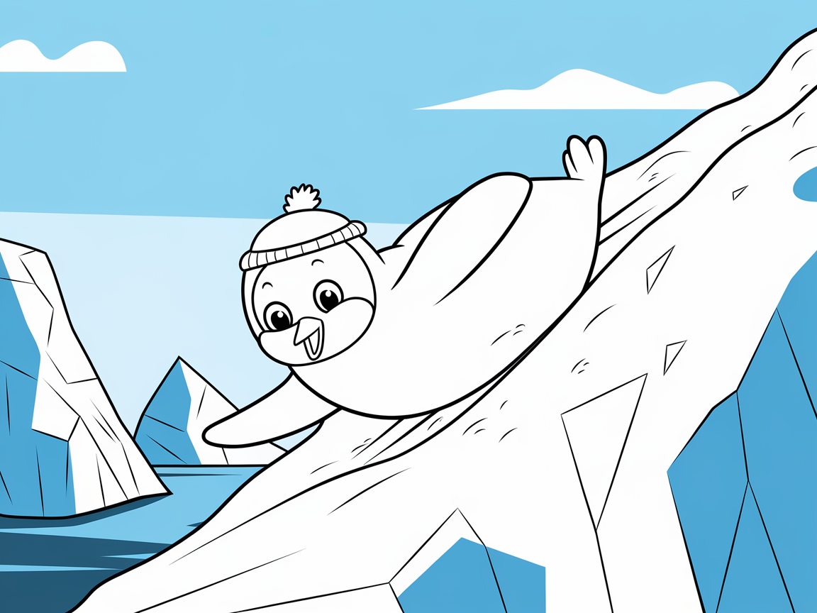 Slide into Fun with This Playful Penguin Page
