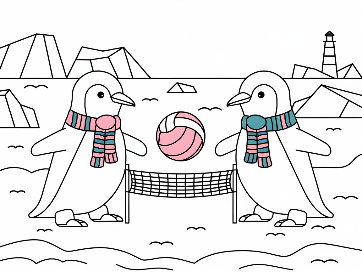 Penguin Volleyball Beach Ball Fun