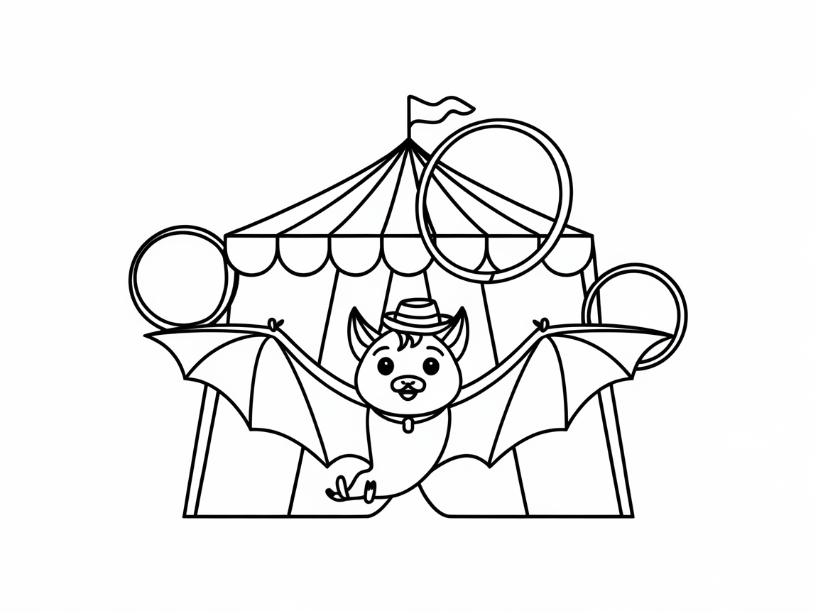 Circus Bat Performing With Hula Hoops