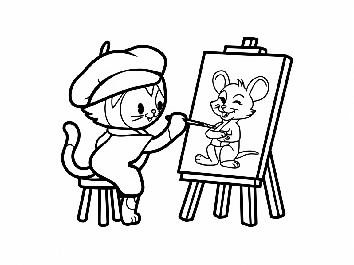 Unleash Creativity with This Artistic Cat and Mouse Duo