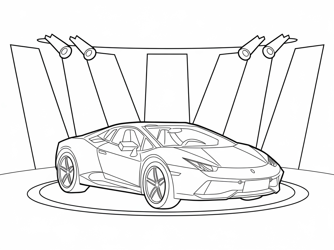 Shine Bright with This Sleek Sports Car Coloring Page