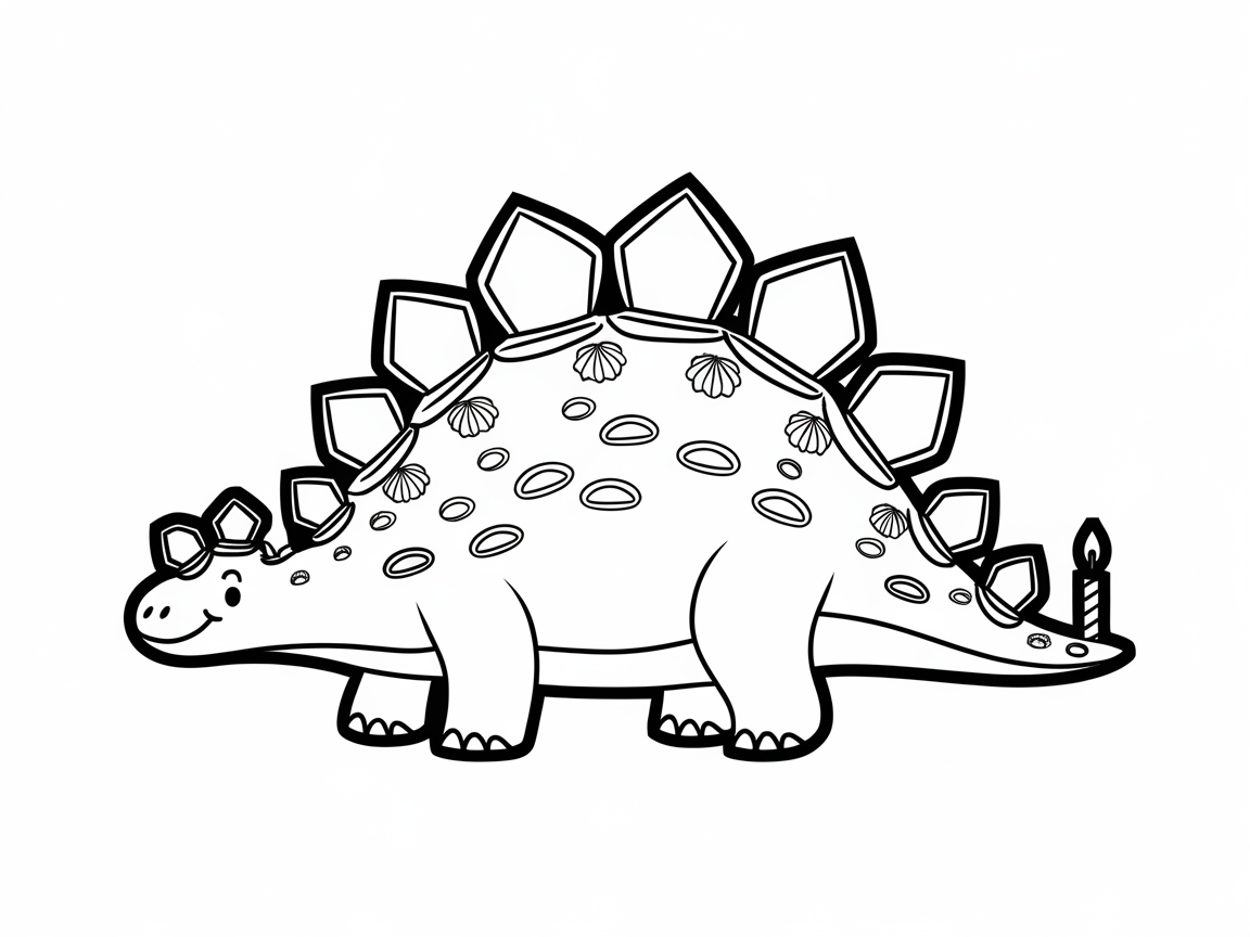 Color Your Way Through This Delightful Dinosaur Cake Page