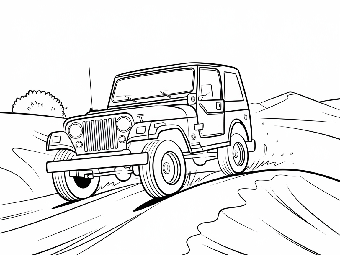 Hit the Trails with This Off-Road Vehicle Coloring Page