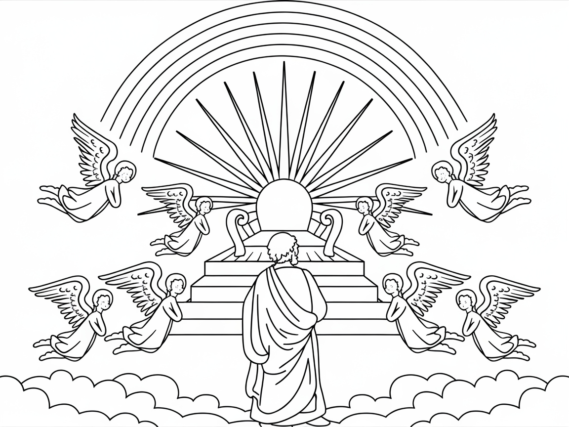 Heavenly Vision of the Throne Surrounded by Angels