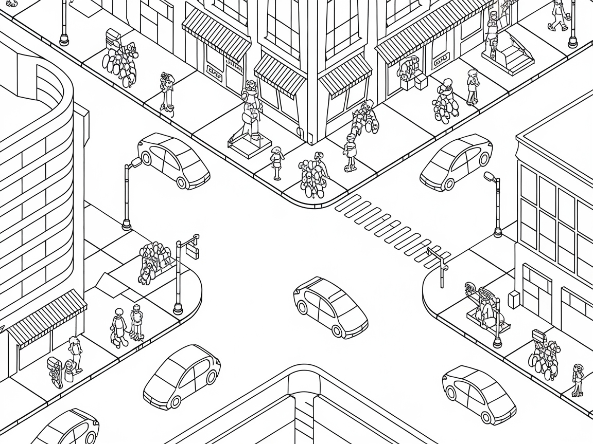 Dive Into This Vibrant Urban Intersection