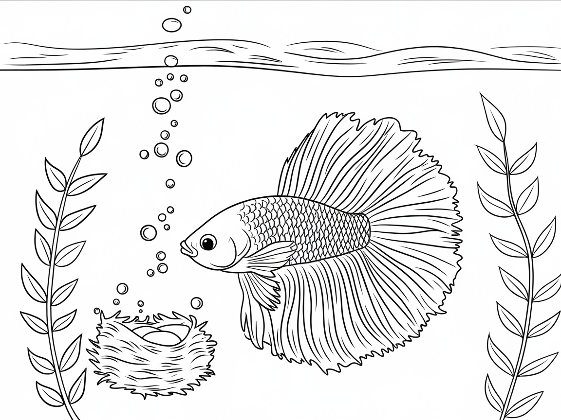 Captivating Betta Fish and Bubble Nest
