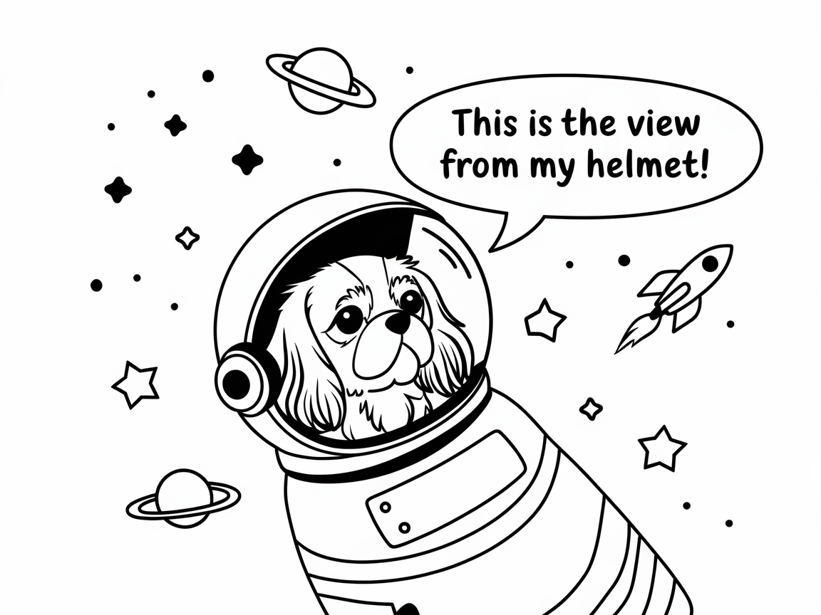 Space Explorer Cavalier: Out of This World Coloring Fun