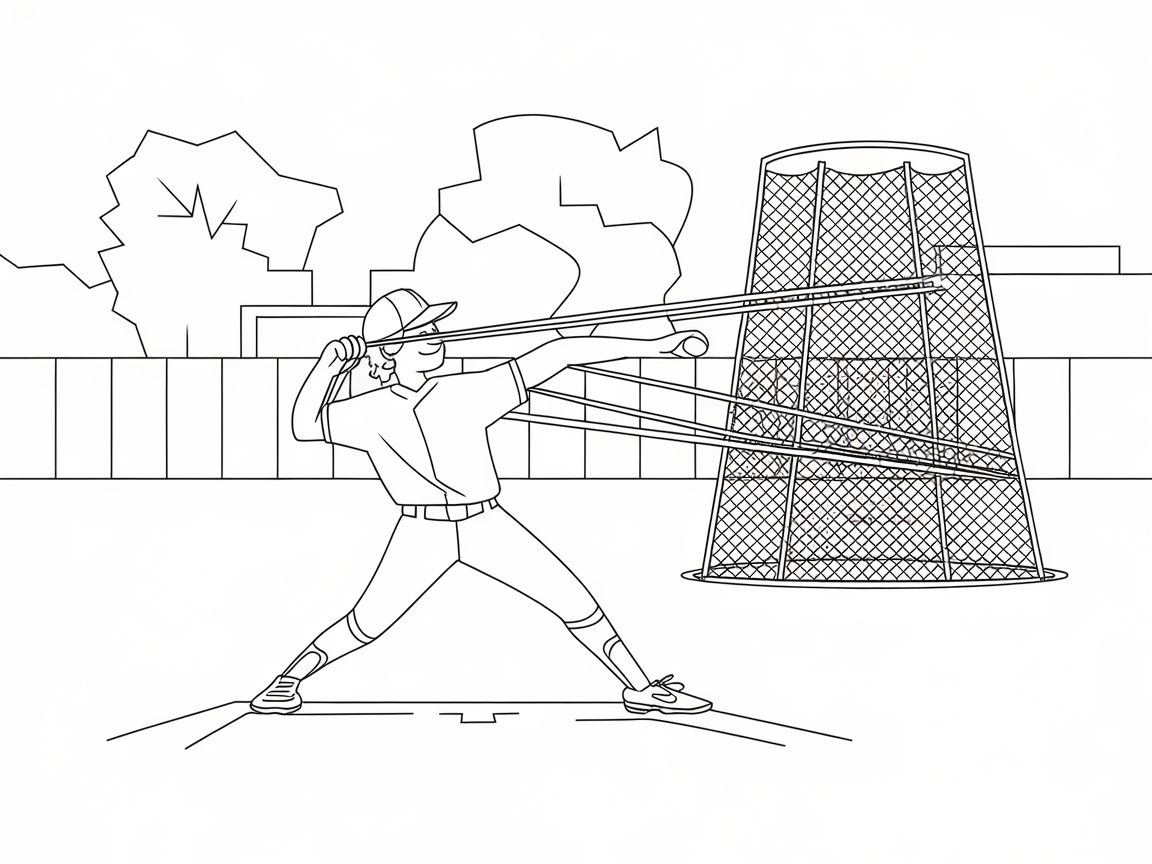 Perfect Your Swing with This Batting Practice Coloring Page