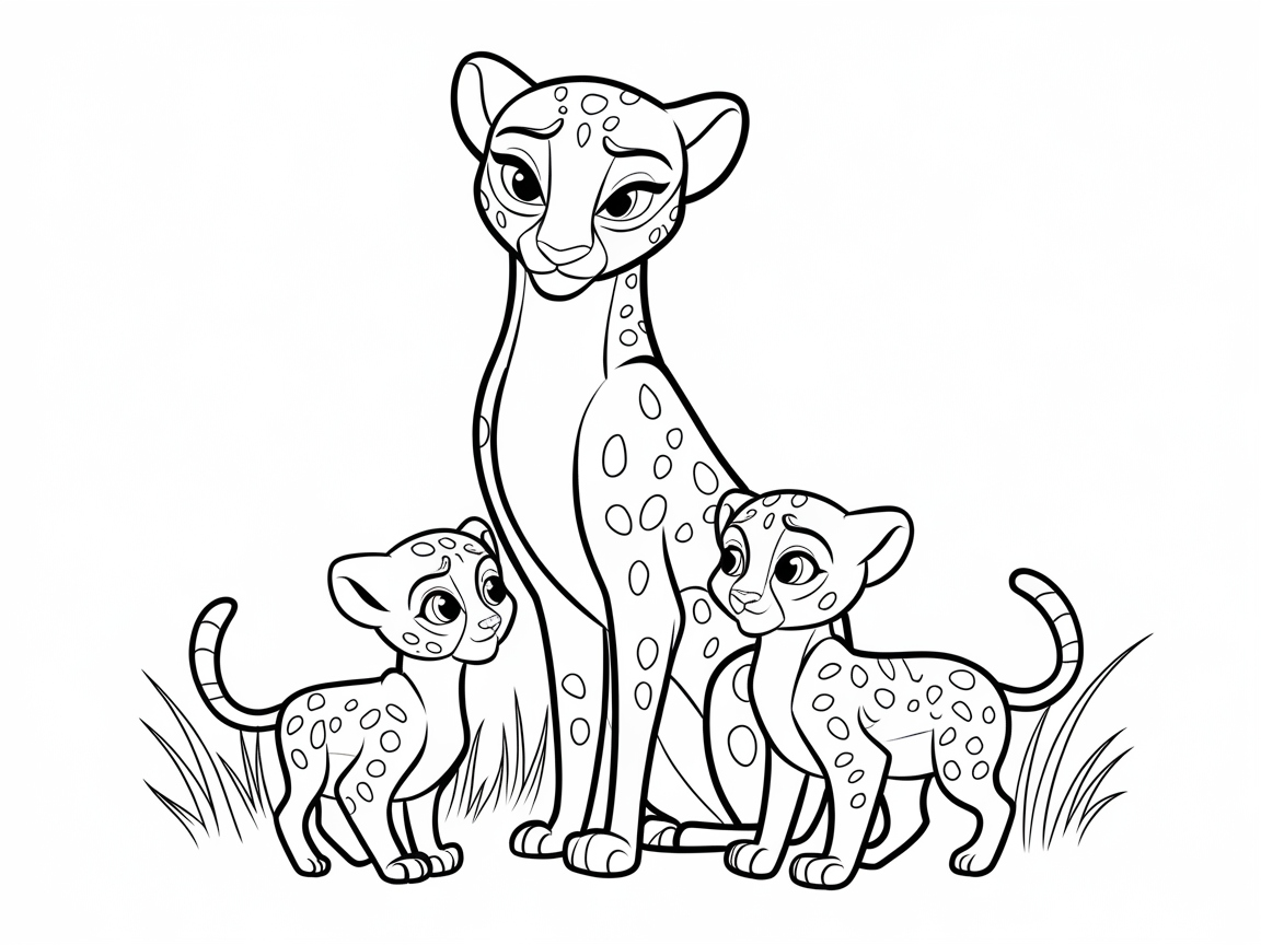 Cute Cheetah Family in the Wild
