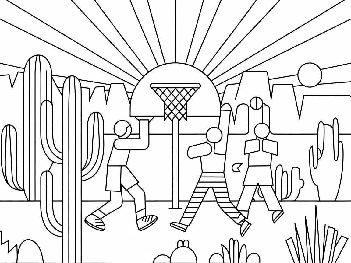 Shoot Hoops in the Desert with This Sunlit Scene