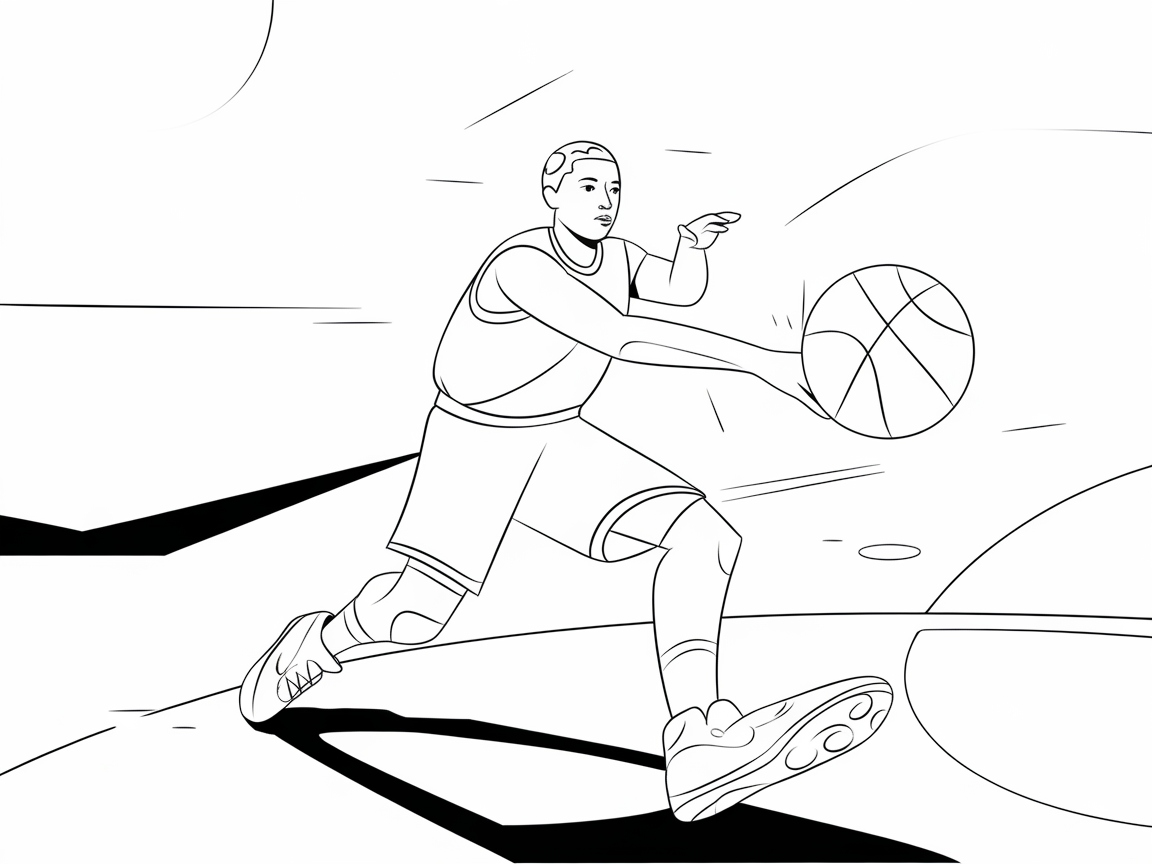 Drive to the Hoop with This Basketball Action Shot
