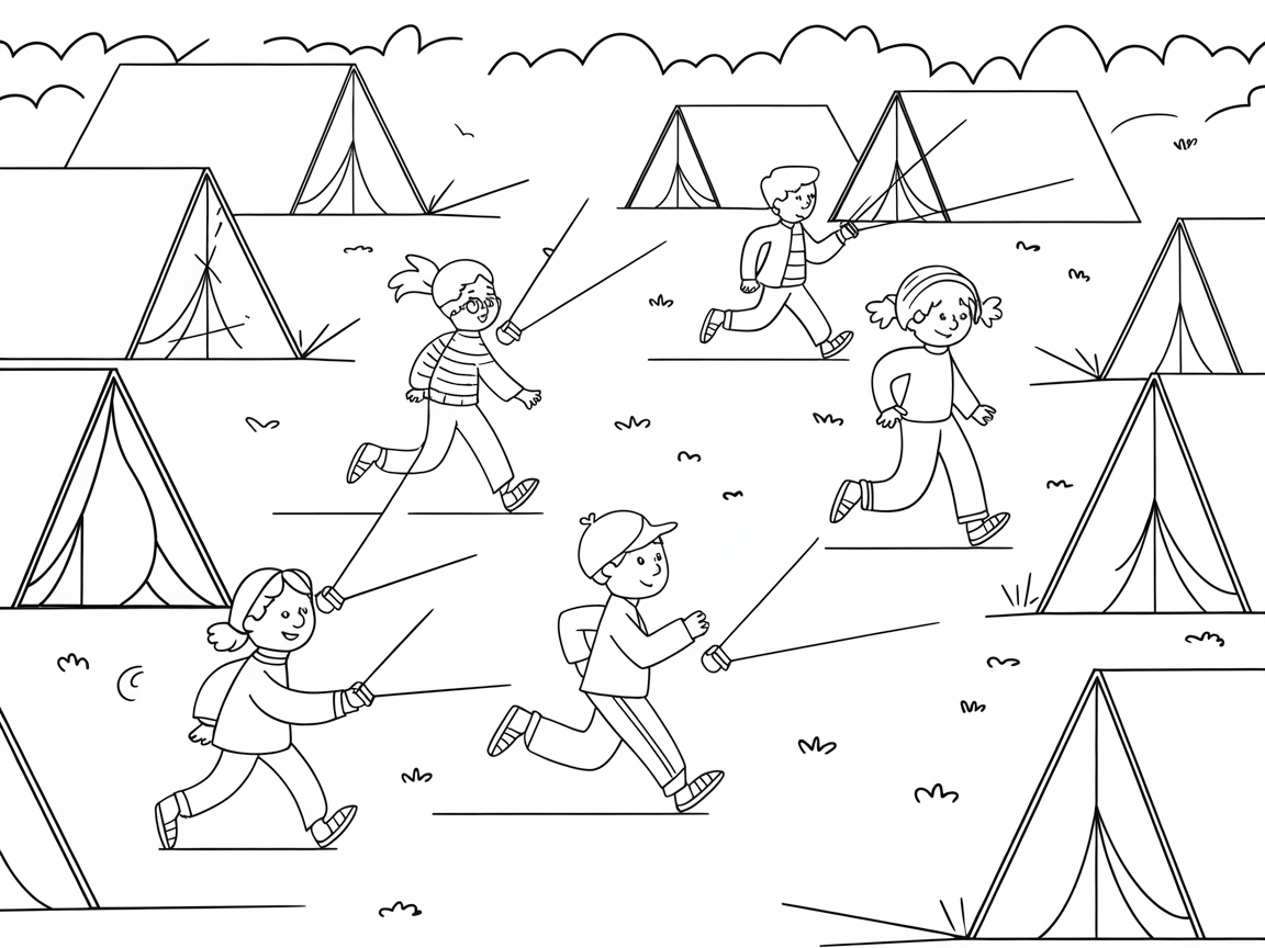 Nighttime Adventure: Flashlight Fun at Camp