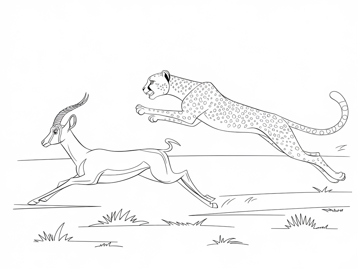 Thrilling Cheetah Chase on the Savanna