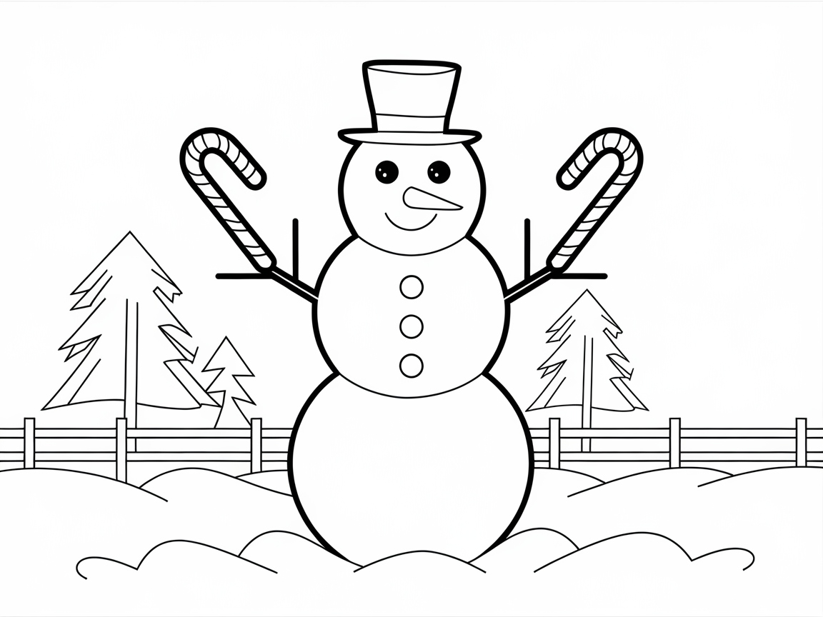 Snowman Delight with Candy Cane Arms