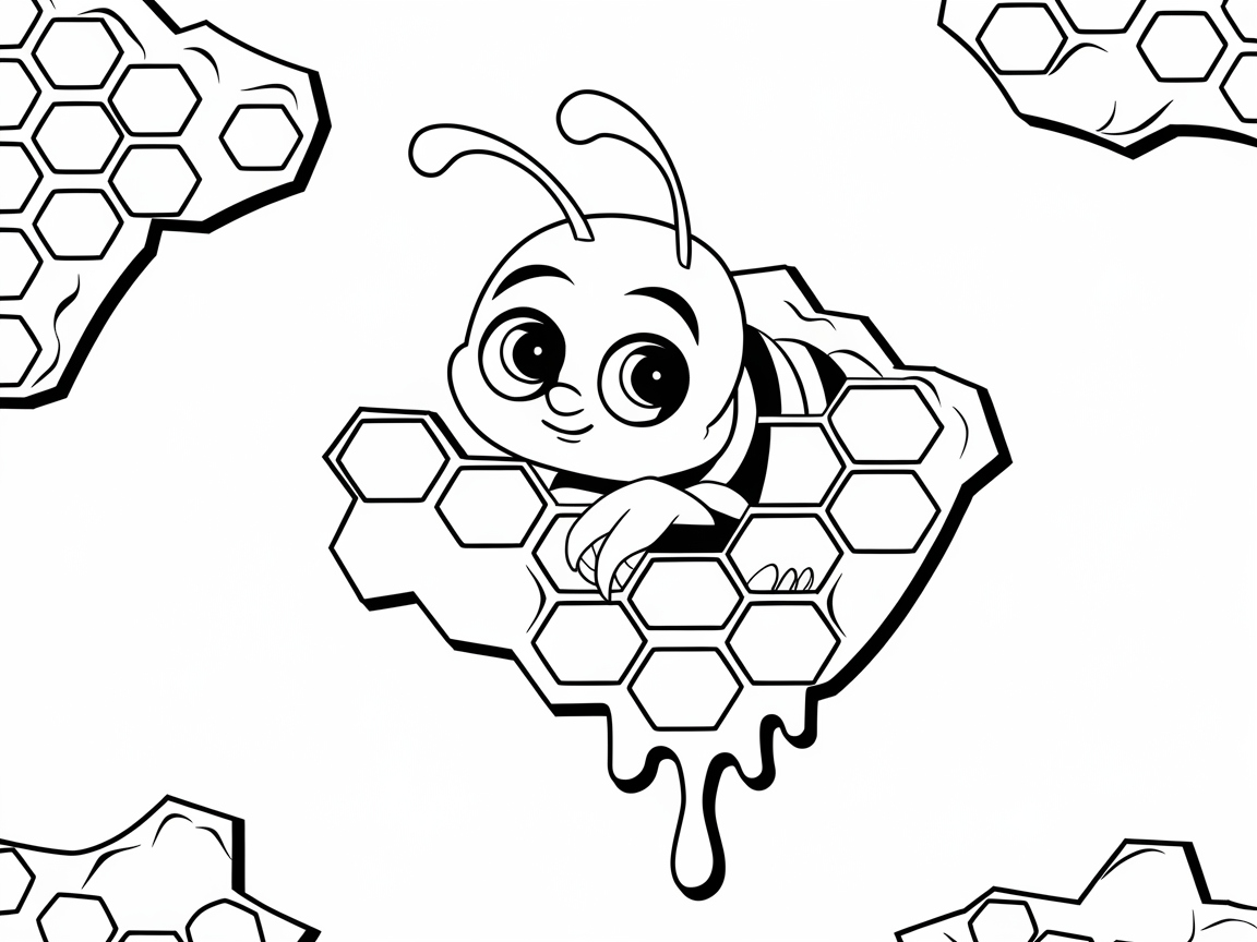 Peekaboo with a Playful Bumble Bee Scene