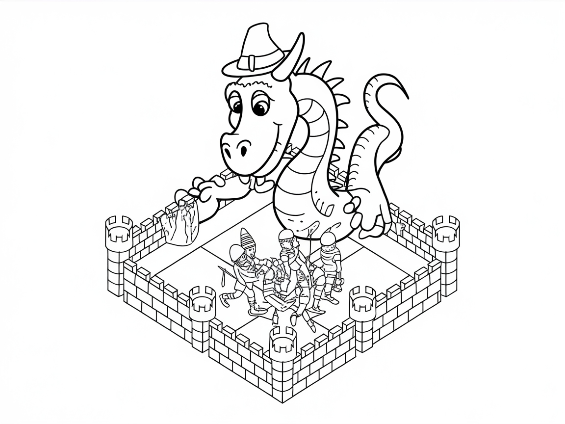 Gather Round for a Castle Adventure Coloring Page