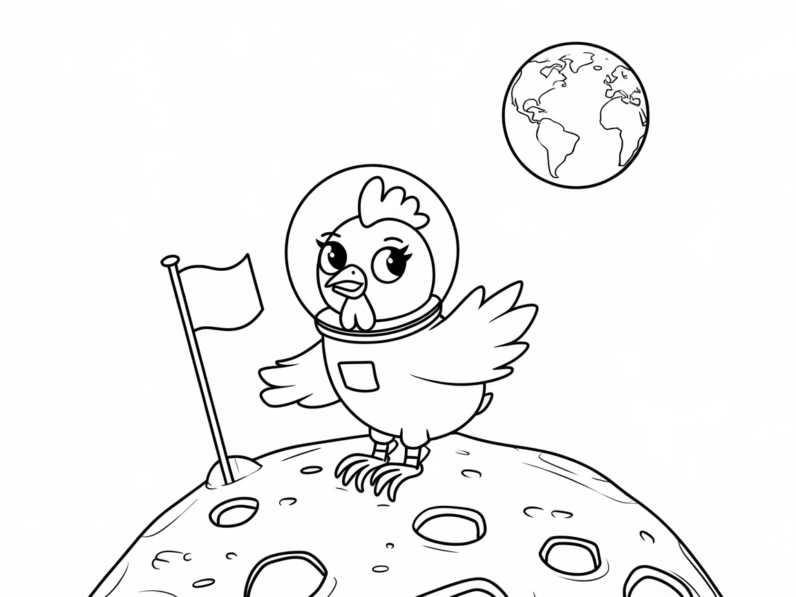 Space Adventure: Astronaut Chick on the Moon