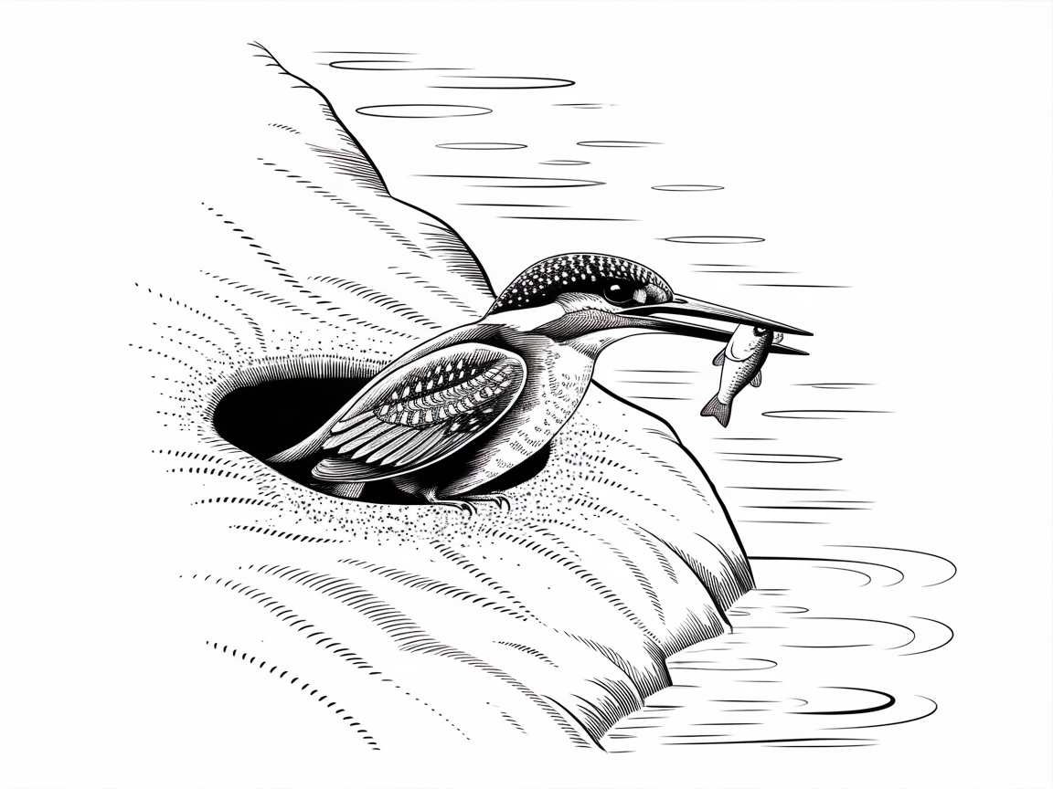Kingfisher in Action with its Catch