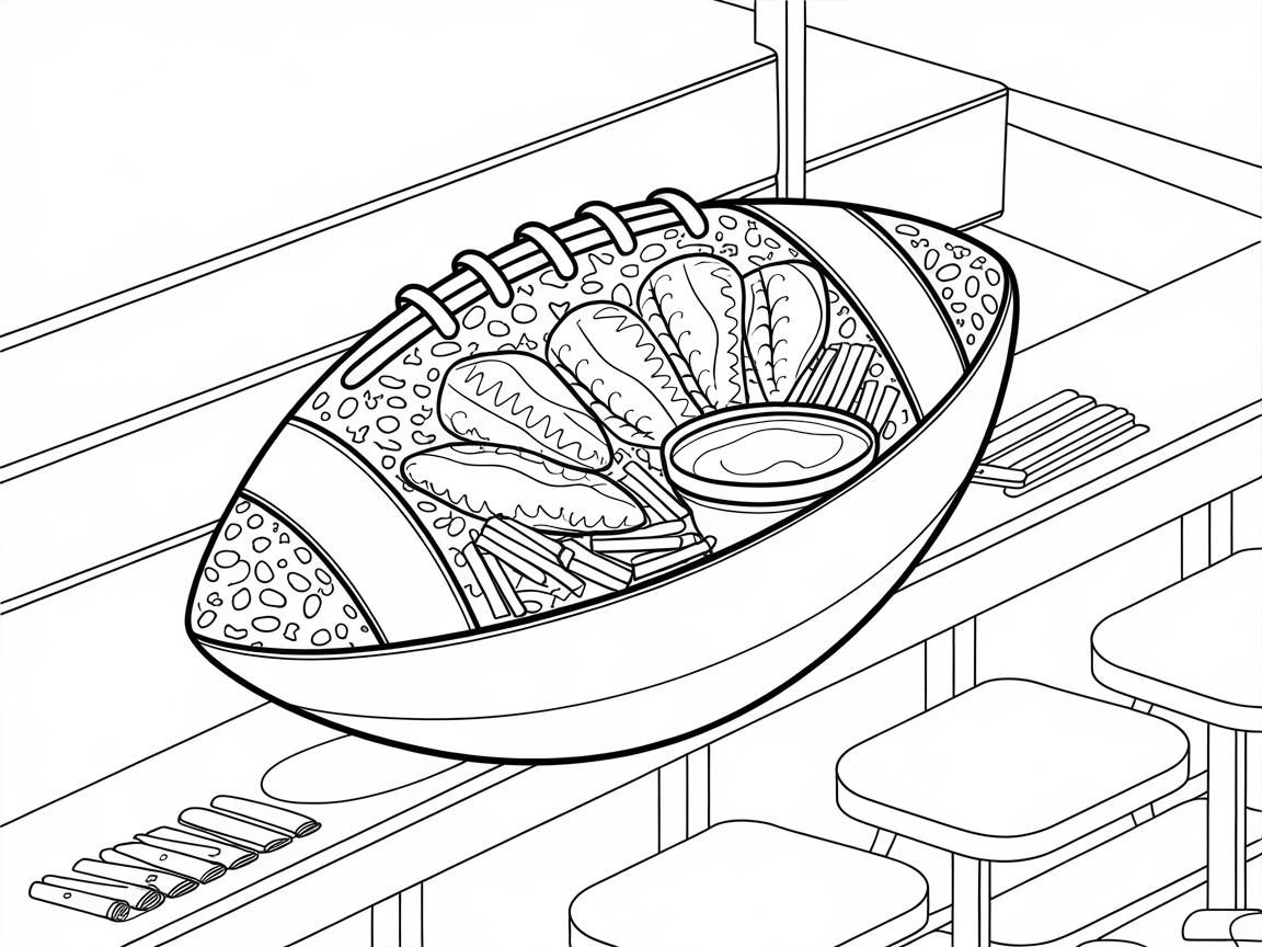 Score Big with This Football Snack Coloring Page